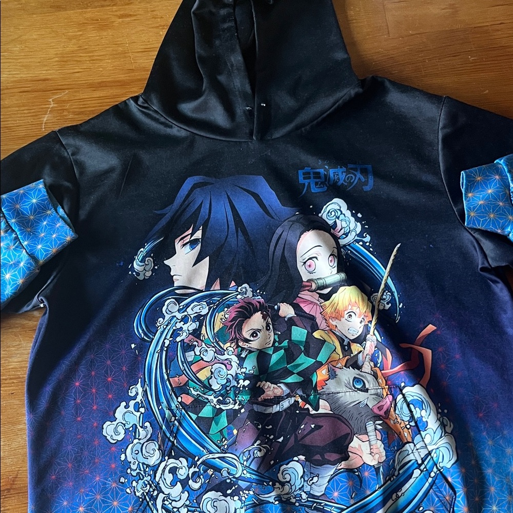 Demon Slayer Hoodie - Black and Blue